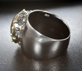 Серебряное кольцо с солнечным камнем с двойным эффектом кошачьего глаза Серебро 925