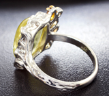 Серебряное кольцо с кабошоном гелиодора 7,78 карата, сапфирами и турмалинами Серебро 925