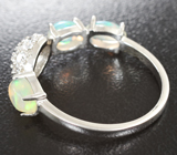 Оригинальное серебряное кольцо с кристаллическими эфиопскими опалами Серебро 925