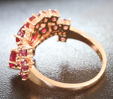 Превосходное серебряное кольцо с рубинами и родолитами Серебро 925