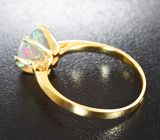Золотое кольцо с ограненным эфиопским опалом 1,5 карата Золото