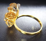 Золотое кольцо с резным цитрином 10,5 карата Золото