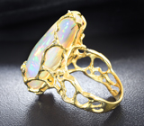 Золотое кольцо с фантастическим крупным опалом 20,97 карата и бриллиантами Золото