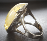 Серебряное кольцо с рутиловым кварцем 40+ карат Серебро 925