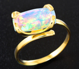 Золотое кольцо с ярким ограненным эфиопским опалом редкой огранки 2,29 карата Золото