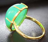 Золотое кольцо с хризопразом топового цвета 12,55 карата Золото