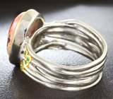 Серебряное кольцо с мексиканским jelly опалом 5,11 карата и цаворитами Серебро 925