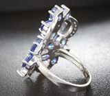 Эффектное серебряное кольцо с васильковыми кианитами Серебро 925