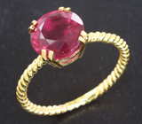 Золотое кольцо с рубином 4 карата Золото