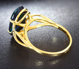 Золотое кольцо с ограненным черным опалом 2,79 карата Золото
