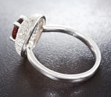 Изящное серебряное кольцо с мозамбикским гранатом Серебро 925