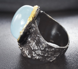 Серебряное кольцо с аквамарином 16+ карат, перидотом и голубым топазом Серебро 925
