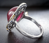 Серебряное кольцо с рубином 14,44 карата, танзанитом и синими сапфирами Серебро 925