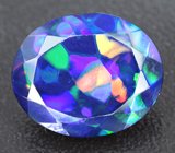 Кольцо c ограненным черным опалом 4,07 карата