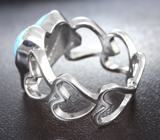 Романтичное серебряное кольцо с ларимаром авторской огранки Серебро 925