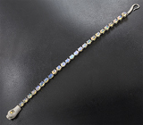 Оригинальный серебряный браслет с кристаллическими эфиопскими опалами  Серебро 925