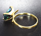 Золотое кольцо с ограненным черным опалом 1,88 карата Золото