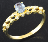 Золотое кольцо с уральским александритом 0,47 карата и бриллиантами! Отличная смена цвета Золото