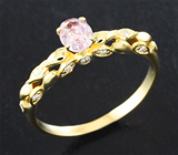 Золотое кольцо с уральским александритом 0,47 карата и бриллиантами! Отличная смена цвета Золото