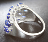 Шикарное серебряное кольцо с васильковыми кианитами Серебро 925
