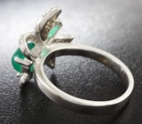 Чудесное серебряное кольцо с хризопразом Серебро 925
