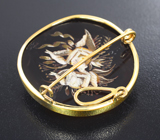 Золотая брошь/кулон с янтарной камеей 24,01 карата Золото