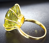 Золотое кольцо с лимонным цитрином авторской огранки 21,67 карата Золото