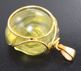 Золотой кулон с крупным резным лимонным цитрином 51,46 карата Золото