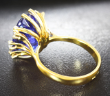 Золотое кольцо с красивейшим крупным танзанитом 9,46 карата и бриллиантами Золото