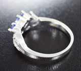 Изящное серебряное кольцо с танзанитами Серебро 925