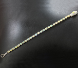 Оригинальный серебряный браслет с кристаллическими эфиопскими опалами Серебро 925
