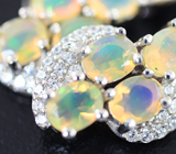 Чудесный серебряный комплект с огранеными эфиопскими опалами Серебро 925