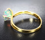 Золотое кольцо с топовым ограненным эфиопским опалом 1,26 карата и цаворитами Золото