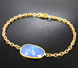 Золотой браслет с кристаллическим эфиопским опалом авторской огранки топовых характеристик 2,94 карата