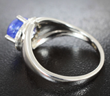 Стильное серебряное кольцо с ярким танзанитом Серебро 925