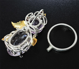 Кольцо-трансформер с кунцитами 23,74 карата и родолитами Золото