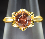Золотое кольцо с орегонским олнечным камнем 1,42 карата! Эффект Шиллера Золото