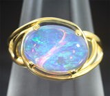 Золотое кольцо с редким австралийским кристаллическим опалом 2,24 карата Золото