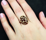 Золотое кольцо с забайкальским рубеллитом топового цвета 12,24 карата, розовыми сапфирами и бриллиантами Золото