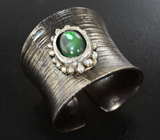 Серебряное кольцо с кристаллическим черным опалом Серебро 925