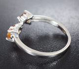 Симпатичное серебряное кольцо с цитринами