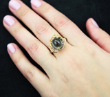 Серебряное кольцо с турмалином 3,73 карата и цаворитами Серебро 925