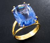 Золотое кольцо с флюоритом со сменой цвета 12,42 карата Золото