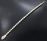Эффектный серебряный браслет с кристаллическими эфиопскими опалами Серебро 925