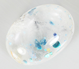 Кольцо с «медузным» кварцем с гилалитом 7,62 карта, изумрудами, голубыми и бесцветными сапфирами Серебро 925