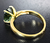 Кольцо c голубовато-зеленым «неоновым» сапфиром 2,97 карата Золото