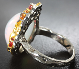 Серебряное кольцо с кристаллическим эфиопским опалом 8,72 карата и сапфирами 