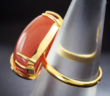 Золотое кольцо с крупным солнечным камнем 30,39 карата и цаворитами Золото