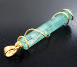 Золотой кулон с ярким кристаллом забайкальского аквамарина 19,56 карата Золото