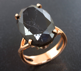 Кольцо с черным турмалином – шерлом 14,52 карата Золото